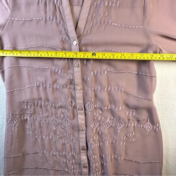 Soft Surroundings Georgette Maxi Dress Mauve Women’s Size Small Embroidered - Picture 7 of 12